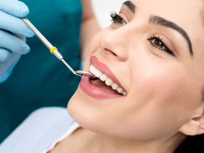 Dental treatment of female.